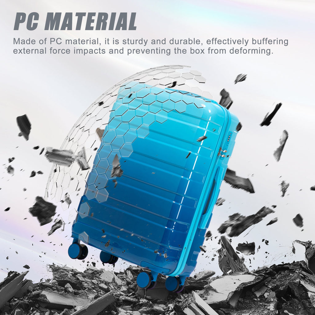 3-Piece Luggage Set - Gradient Color Spinner Wheels