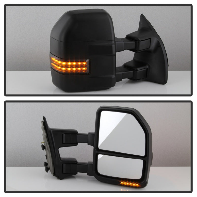 SPYDER xTune 08-15 Ford Super Duty LED Telescoping Manual Mirrors - Smk (Pair) (MIR-FDSD08S-G4-MA-RSM-SET) 9943119