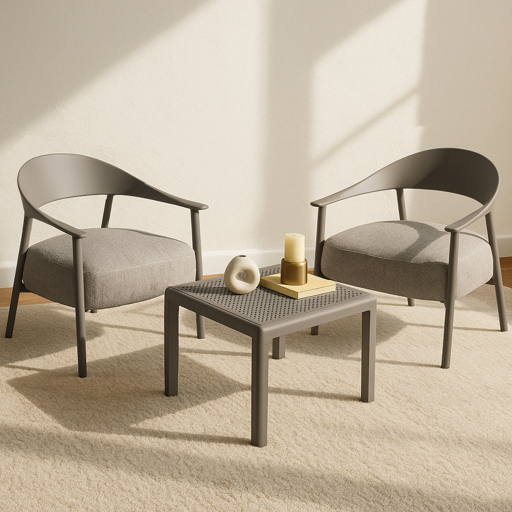 Summer Modern 2-Piece Accent Chair Set with Coffee Table