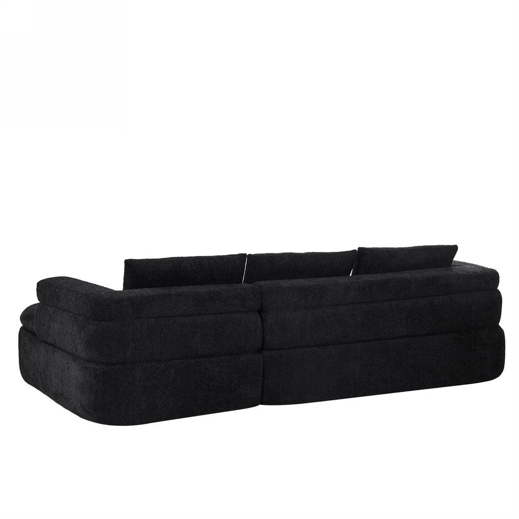 106" L-Shape Sectional Sofa - Black