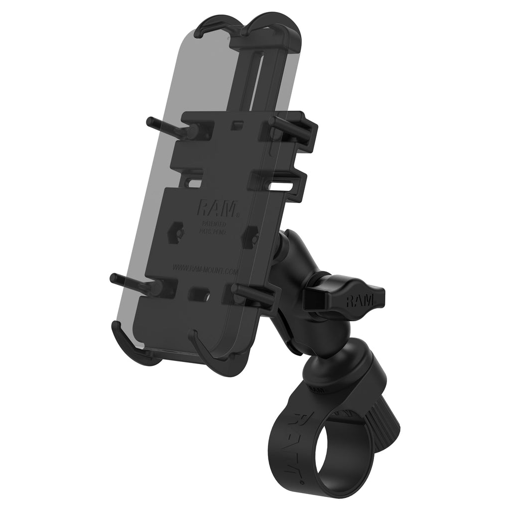 RAM® Quick-Grip™ Phone Mount with RAM® Tough-Strap™ Handlebar Base