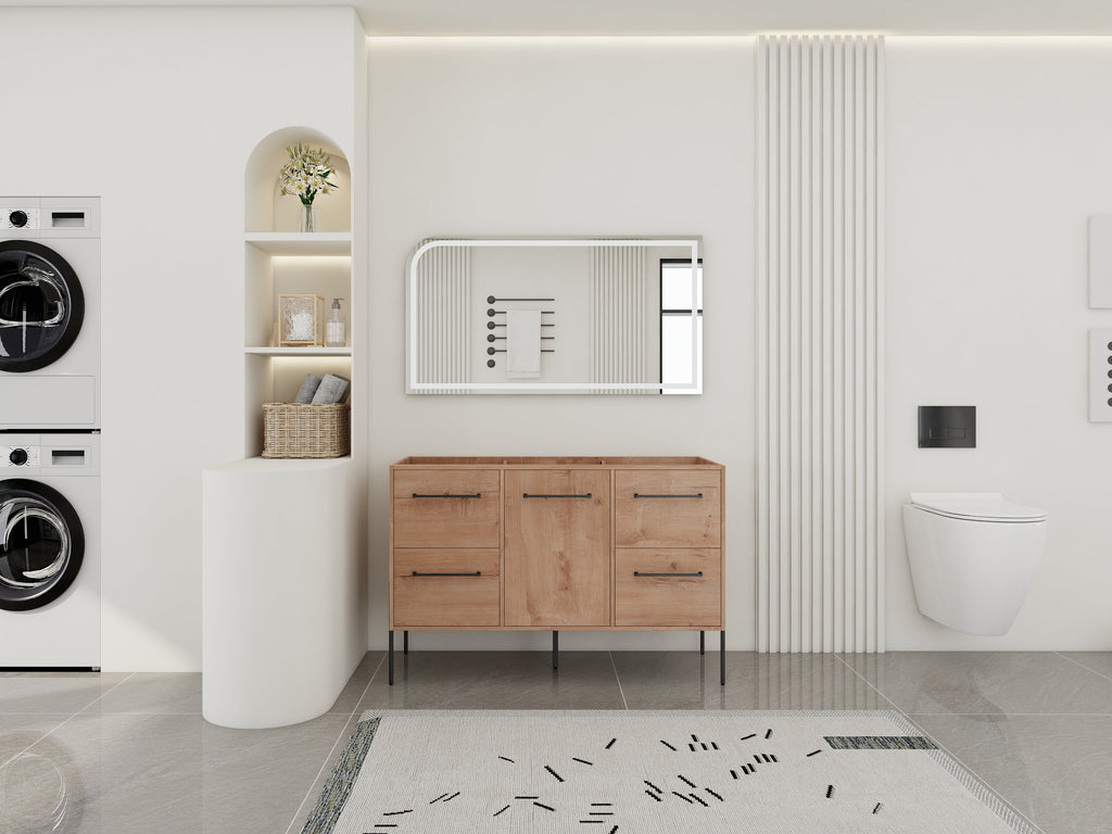 48" Freestanding Bathroom Vanity with Soft-Close Cabinet Door and 4 Drawers