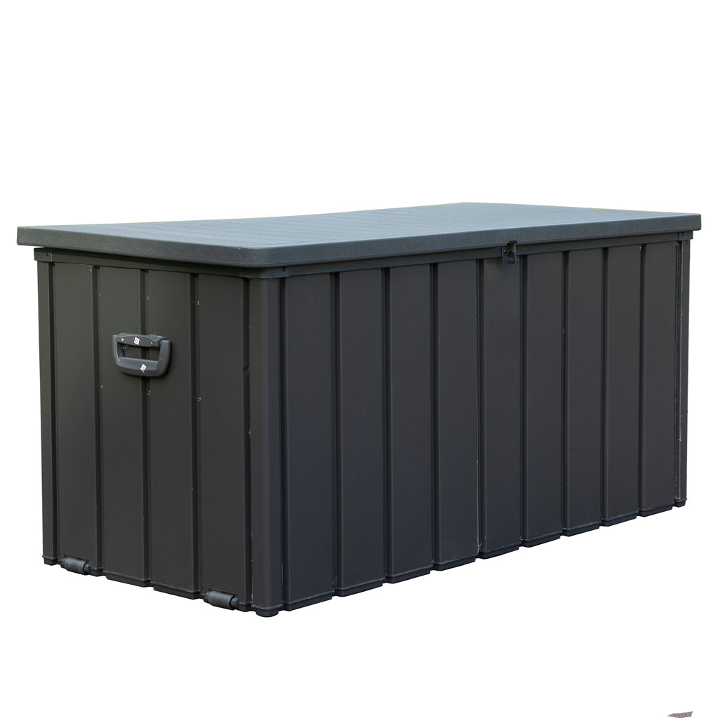 100 Gallon Outdoor Storage Deck Box - Waterproof, Dark Gray
