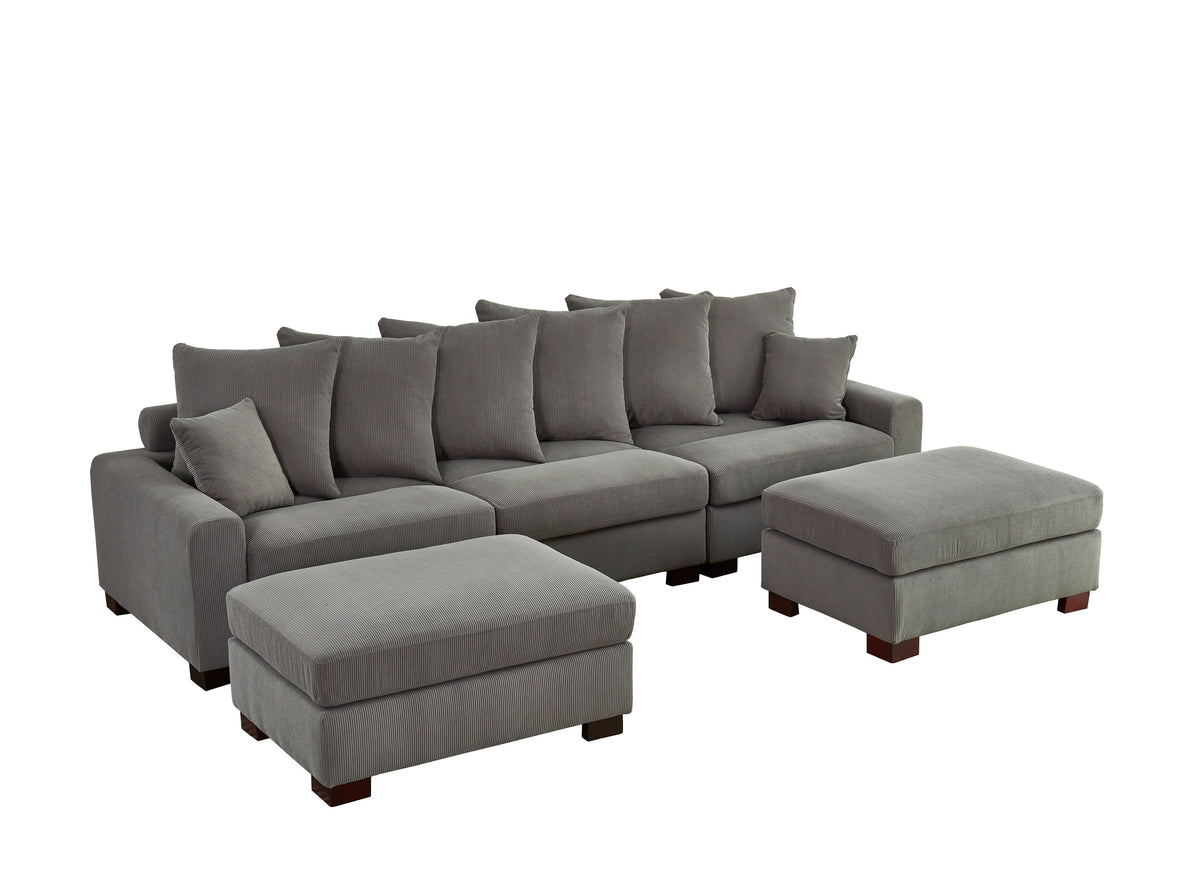 Modular Sectional Sofa - 5 Seater Oversized Convertible L & U Shaped Couch