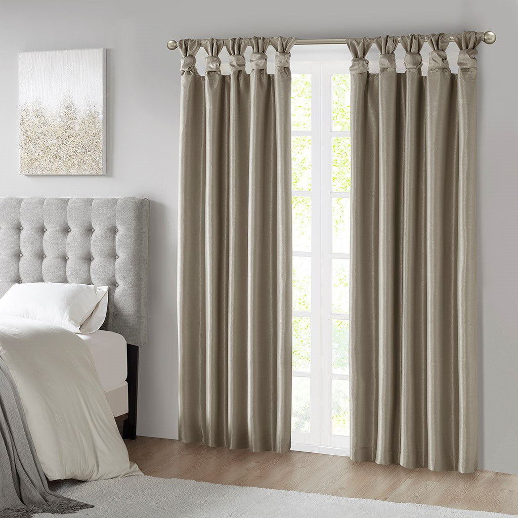 Twist Tab Total Blackout Window Curtain Panel Pewter 50x84"