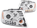 Anzo 2004-2008 Ford F-150 Projector Headlights w/ Halo and LED Chrome