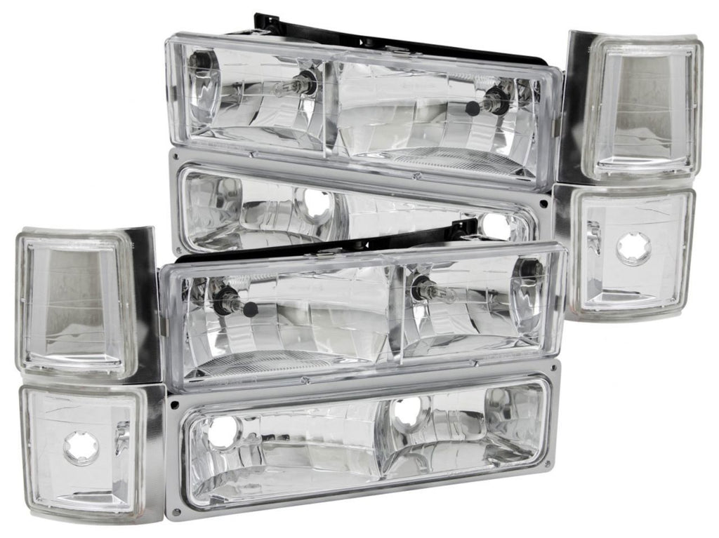 Anzo 1994-1998 Chevrolet C1500 Crystal Headlights Chrome w/ Signal and Side