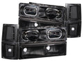 Anzo 1994-1998 Chevrolet C1500 Crystal Headlights w/ Halo Black