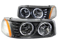 Anzo 1999-2006 Gmc Sierra 1500 Crystal Headlights w/ Halo and LED Black