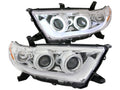 Anzo 2011-2013 Toyota Highlander Projector Headlights w/ Halo Chrome Halo