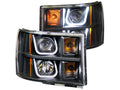 Anzo 2007-2013 Gmc Sierra 1500 Projector Headlights w/ U-Bar Black