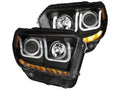 Anzo 2014-2015 Toyota Tundra Projector Headlights w/ U-Bar Black w/ DRL