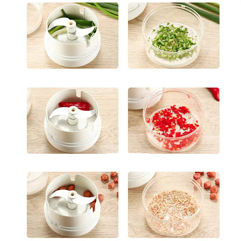 Manual Food Chopper – Vegetable & Garlic Cutter with Magnetic Blade