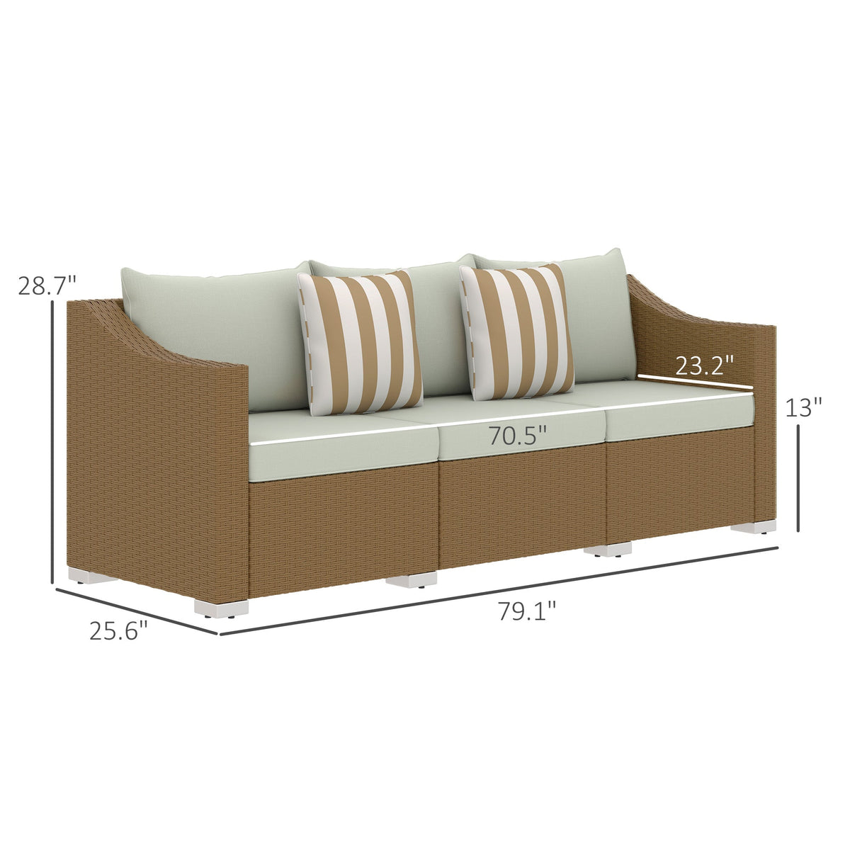 Rattan Wicker Seater Patio Couch