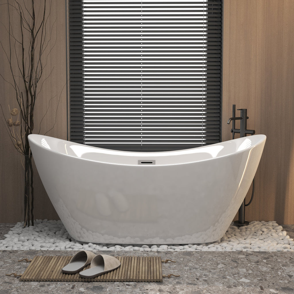 59" Acrylic Freestanding Tub - Gloss Finish
