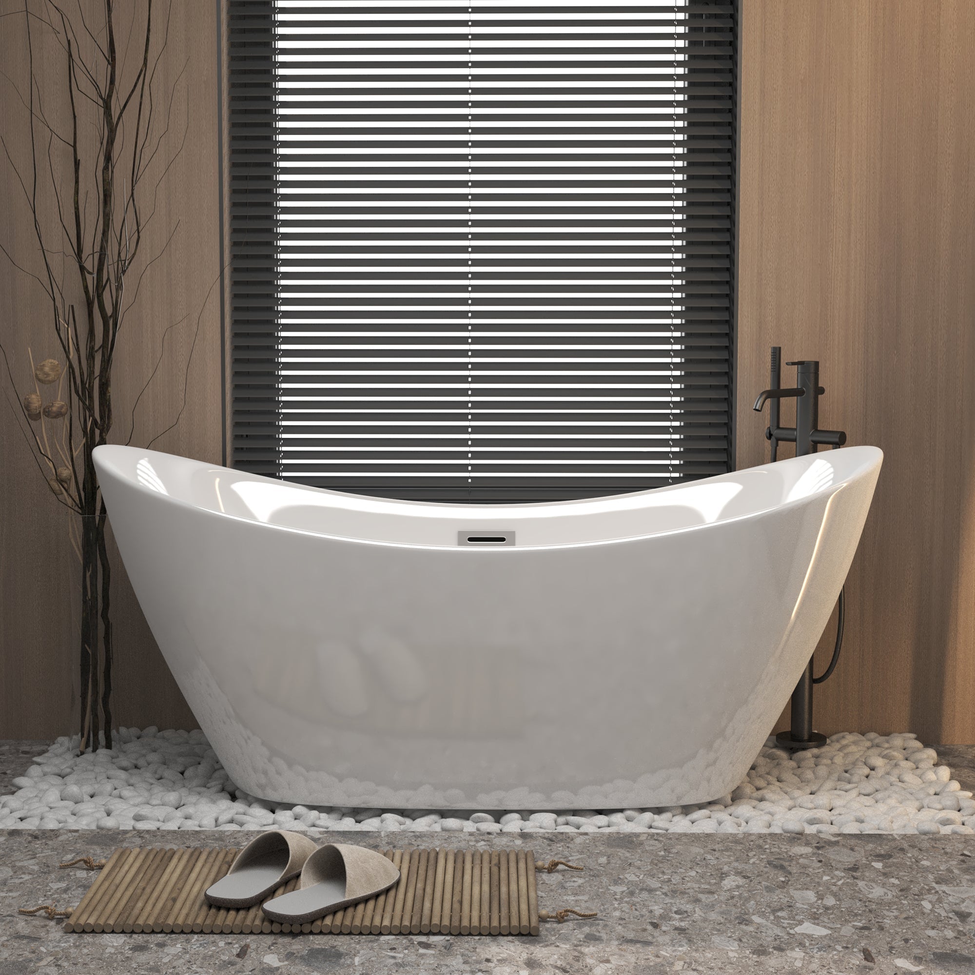 59" Acrylic Freestanding Tub - Gloss Finish
