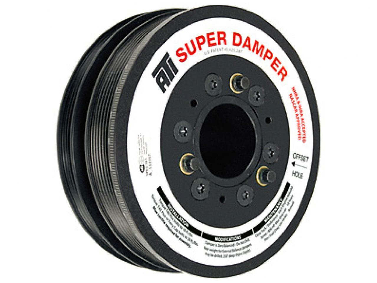 ATI Performance Products Damper - 7.5 - Al Lw - 6 Serp Grv - Ls1 F Body - W/ac Pulley 5/16 Hole