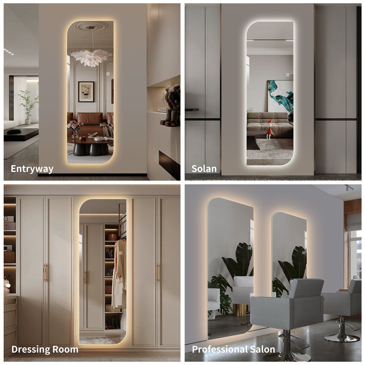 65" x 21" LED Full Length Wall Mirror