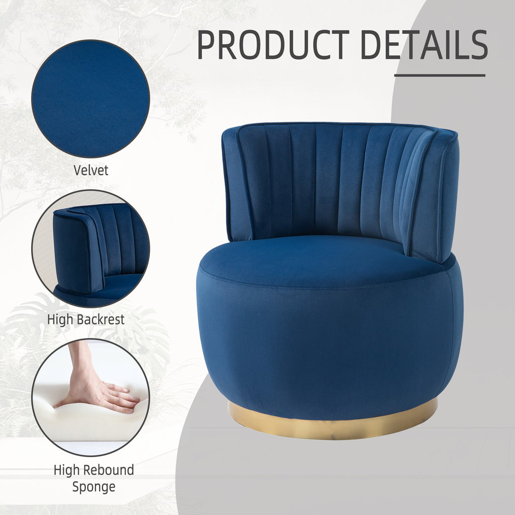 360 Degree Swivel Cuddle Barrel Accent Sofa Chairs