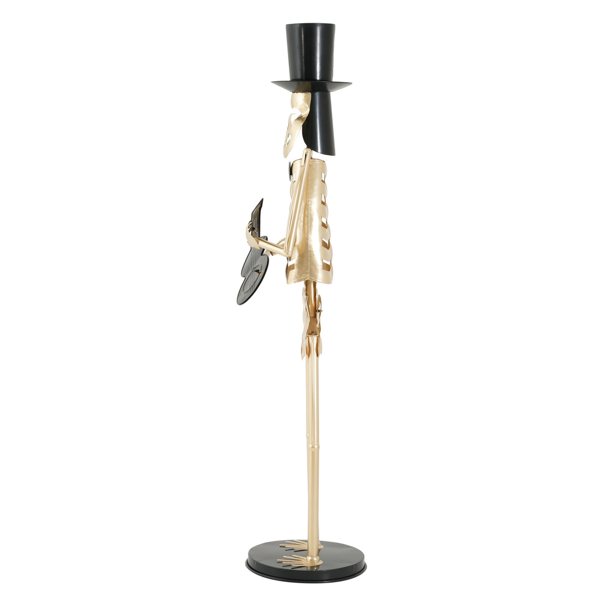 Metal Skeleton Musician Statue