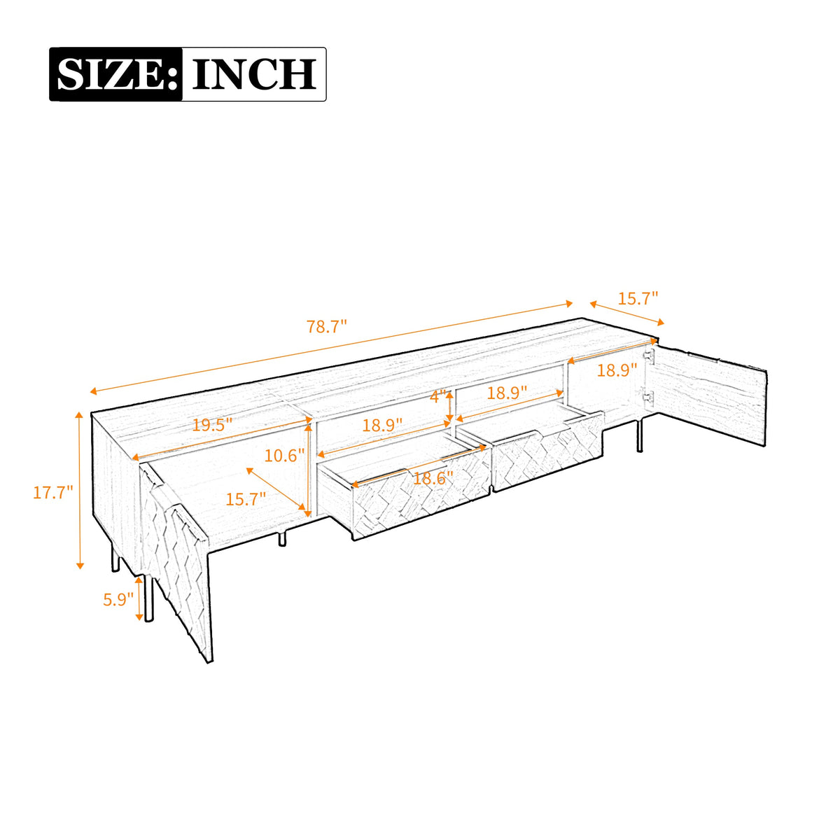 78 Inch Modern TV Stand for TVs Up to 85"