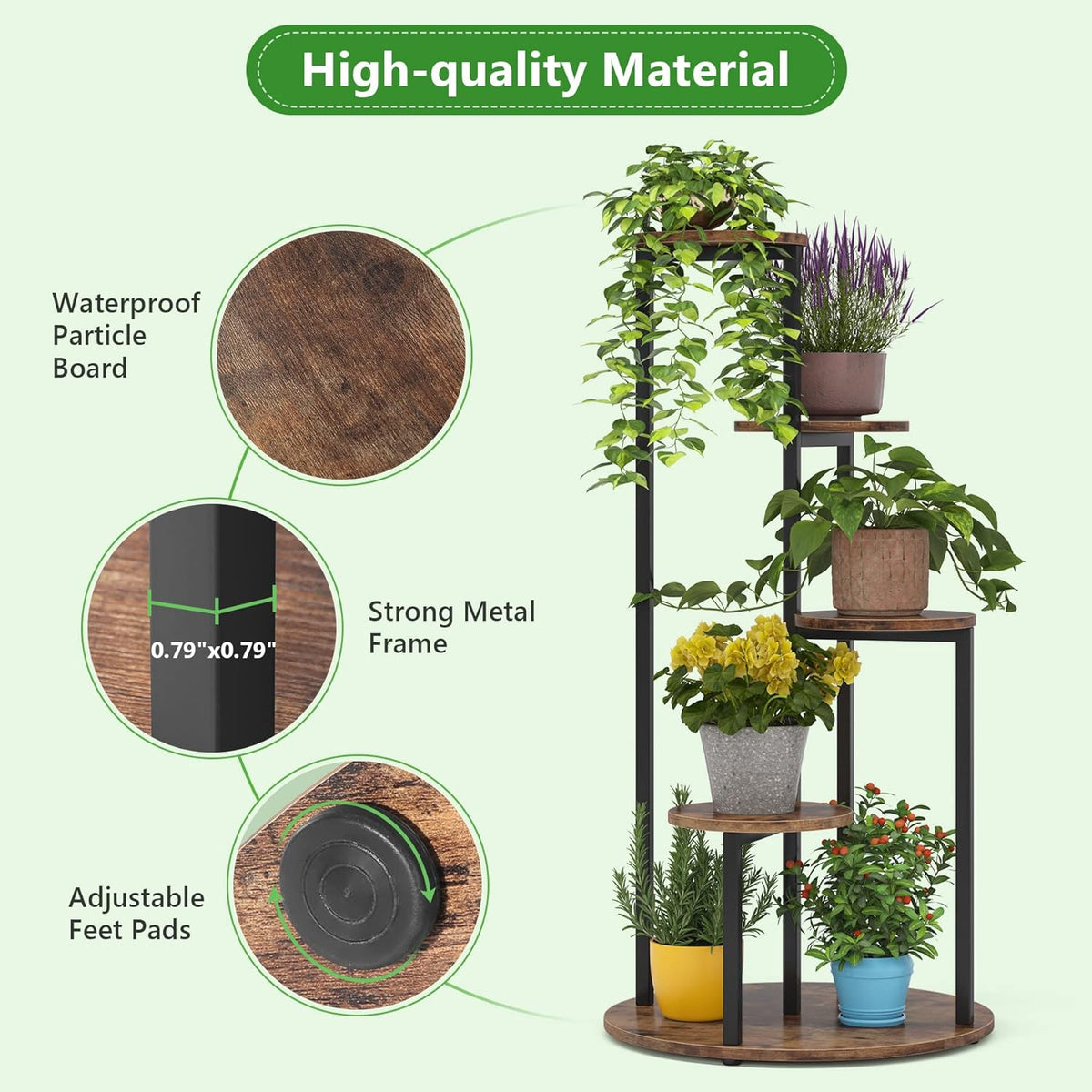 40.94" Height 4-Tier Rustic Plant Stand