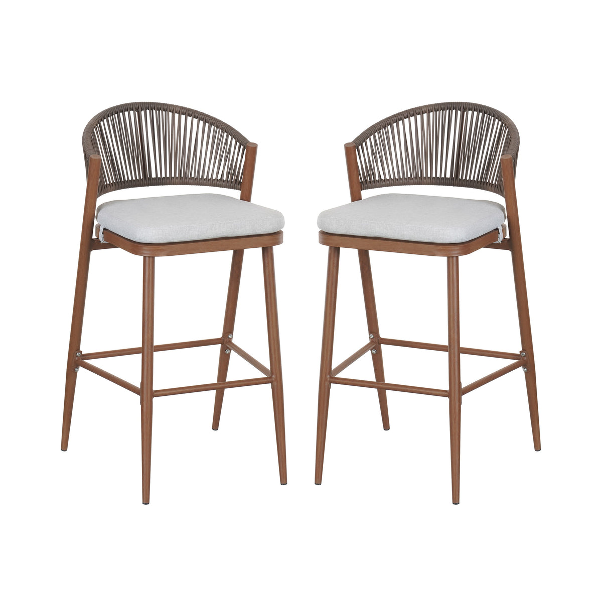 Outdoor 30.25" Seat Height Aluminum Frame Barstools