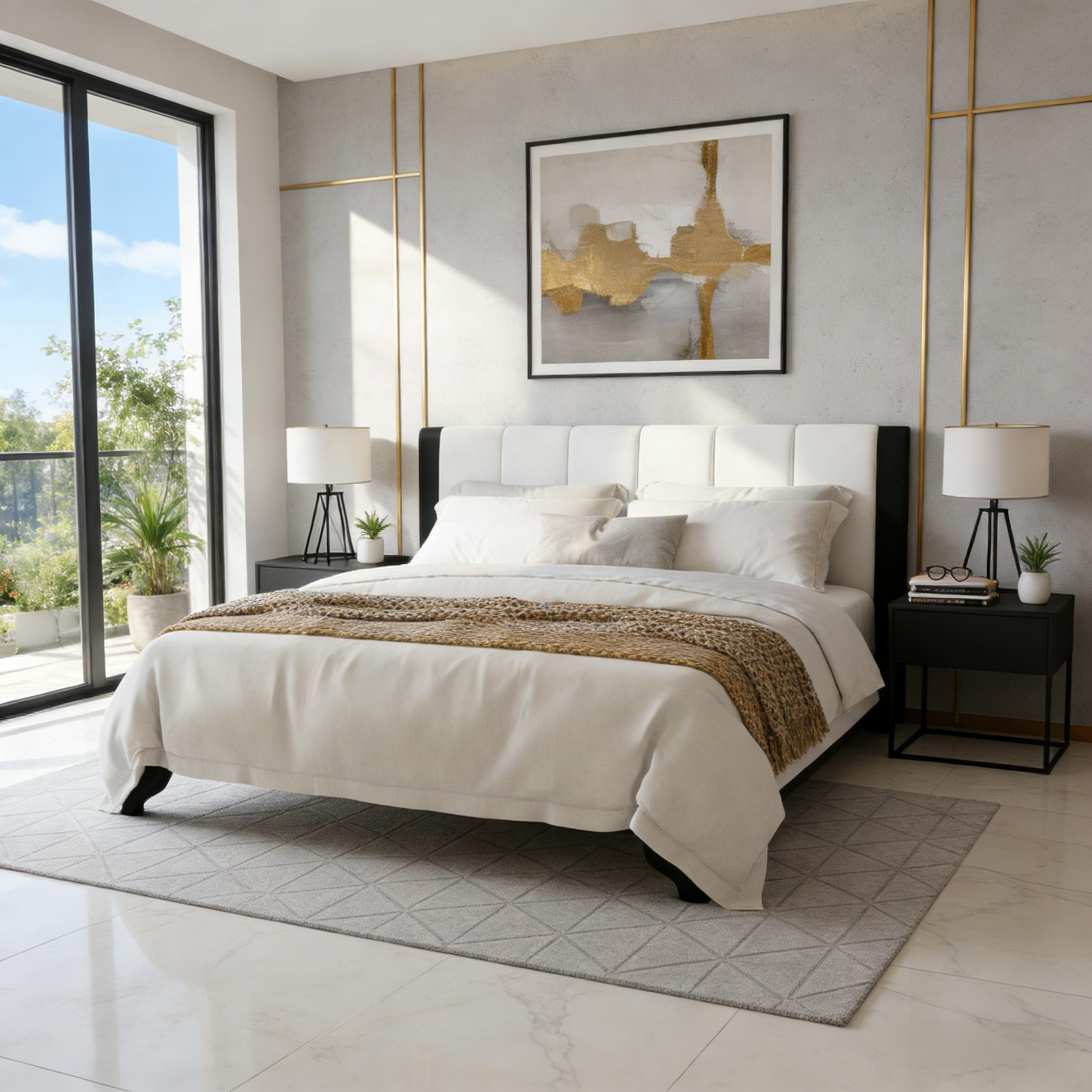 King Size Bed Frame in Black and White