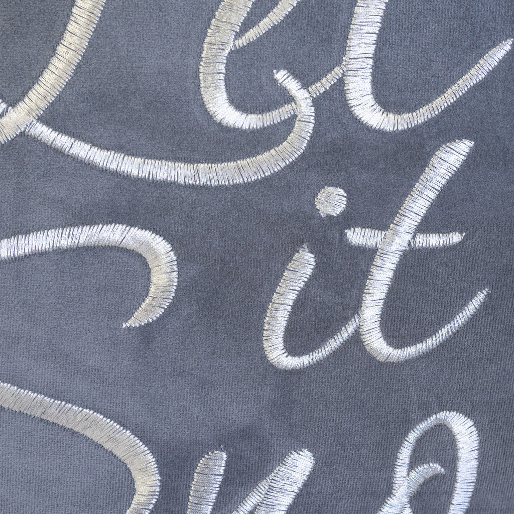 Let It Snow Embroidered Cotton Throw Pillow