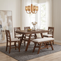TOPMAX 6-Piece Wood Counter Height Dining Table Set