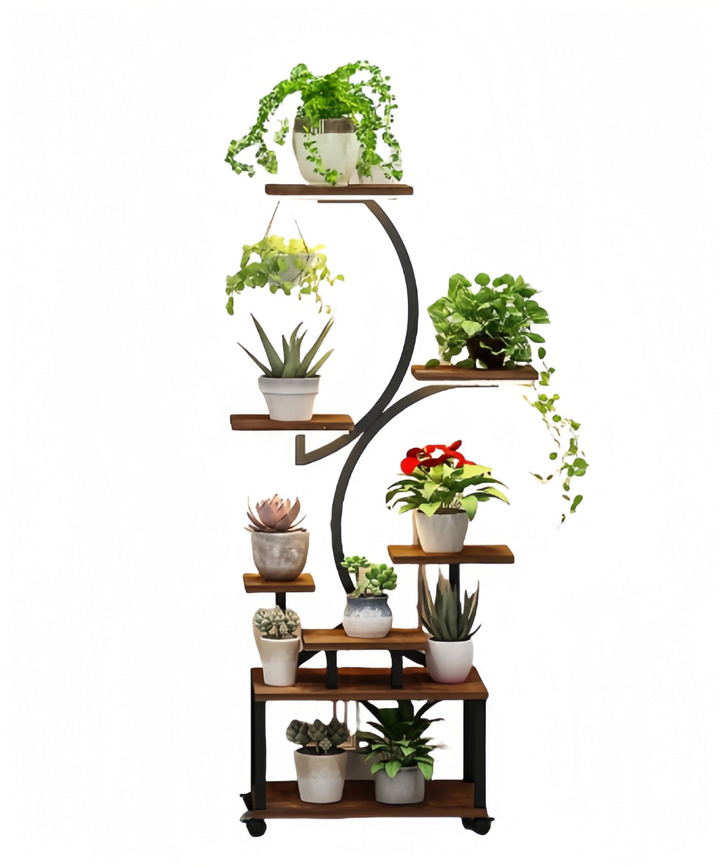 8 Tiered Indoor Plant Stand with Grow Lights