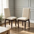TREXM Set of 2 Dining Chairs with Nailhead in Espresso