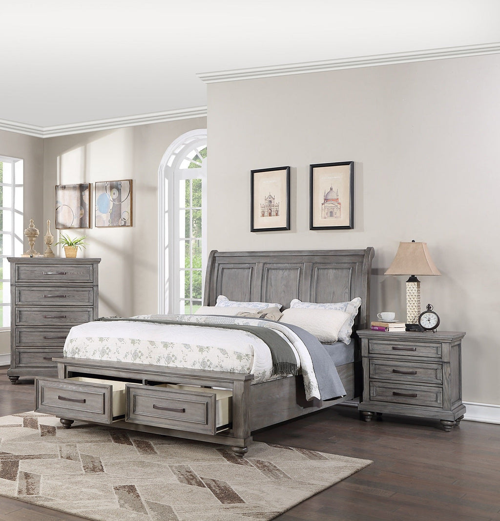 Eastern King Size Bed with Underbed Drawer & Nightstands