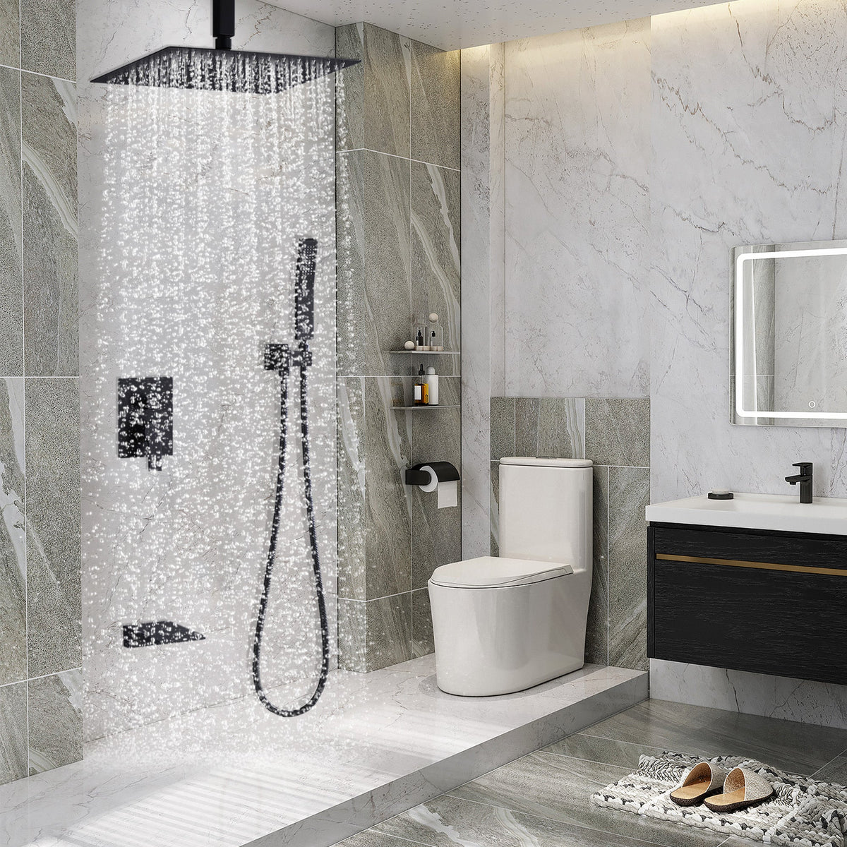 12 Inch Rainfall Shower Faucet Set