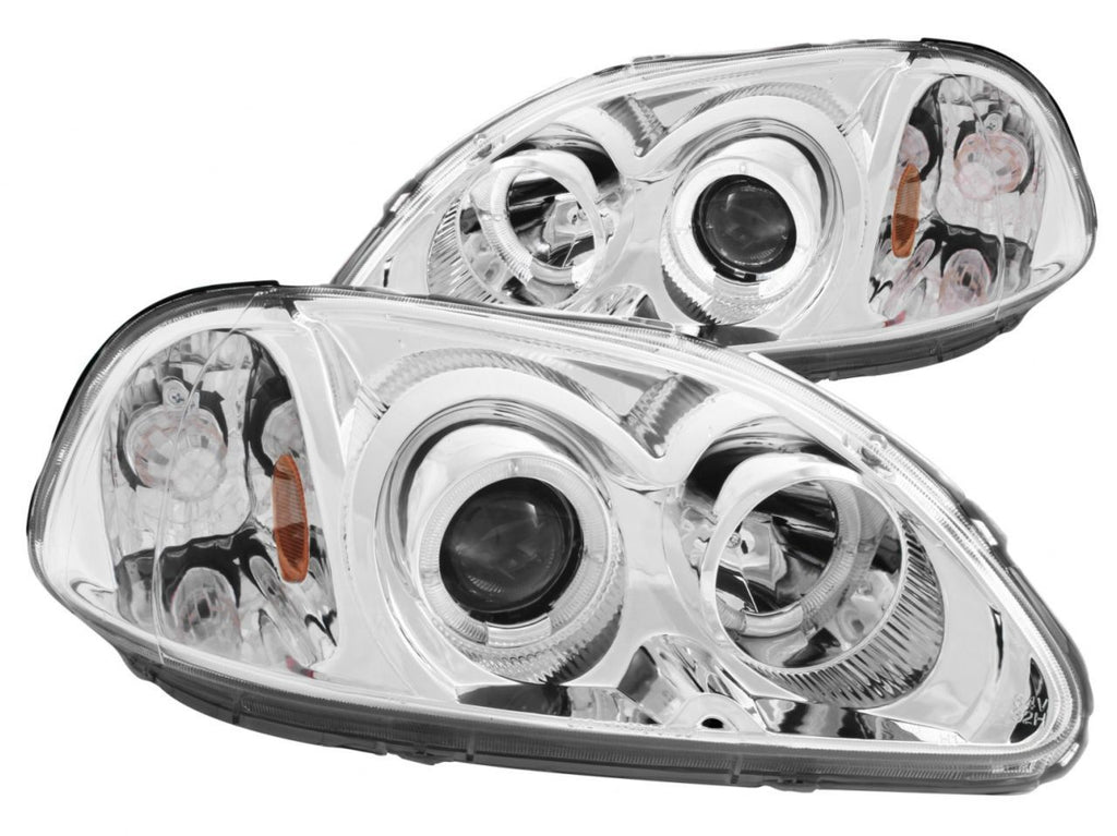 Anzo 1996-1998 Honda Civic Projector Headlights w/ Halo Chrome