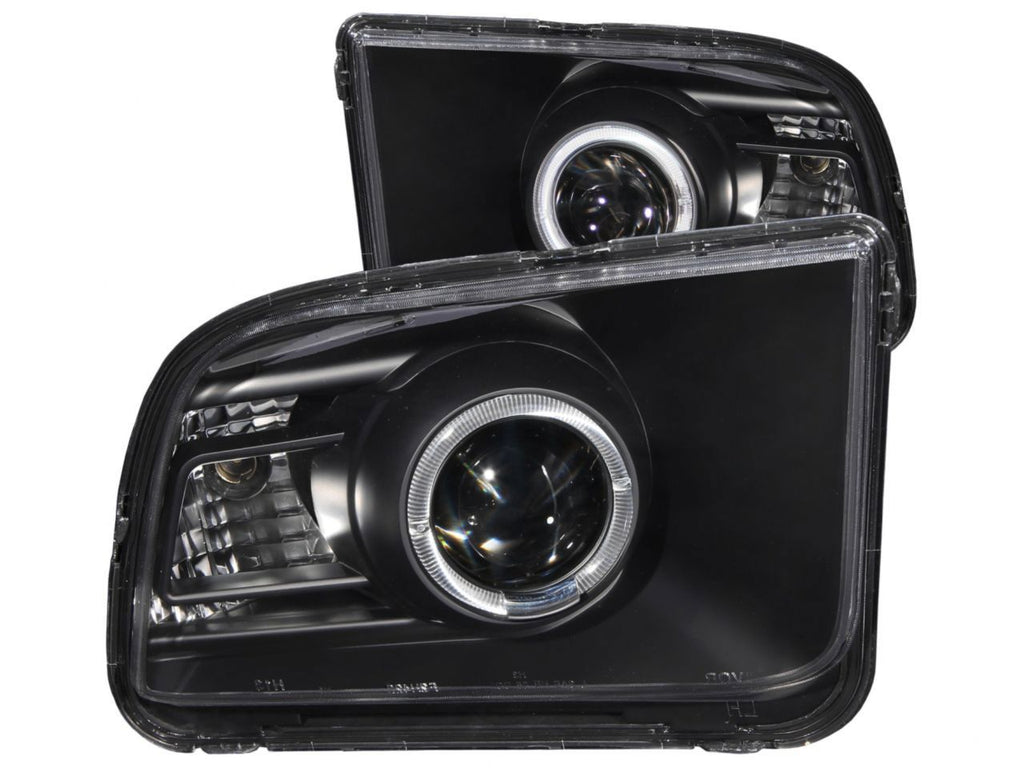 Anzo 2005-2009 Ford Mustang Projector Headlights w/ Halo Black (2010 Style)