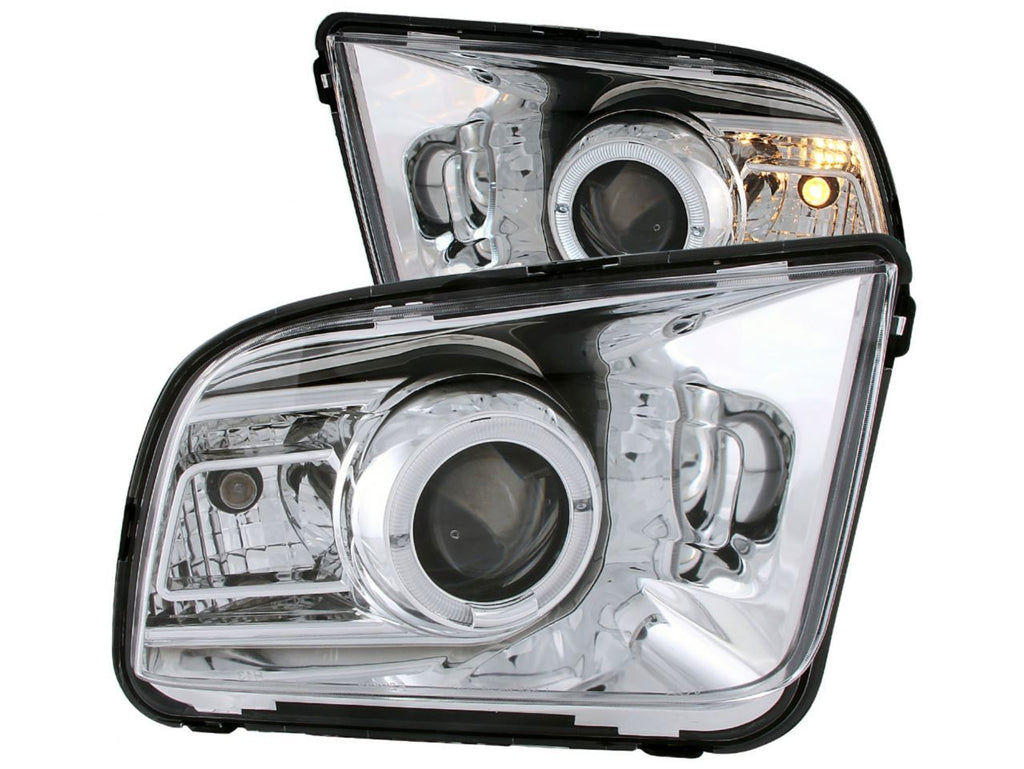 Anzo 2005-2009 Ford Mustang Projector Headlights w/ Halo Chrome (CCFL) G2