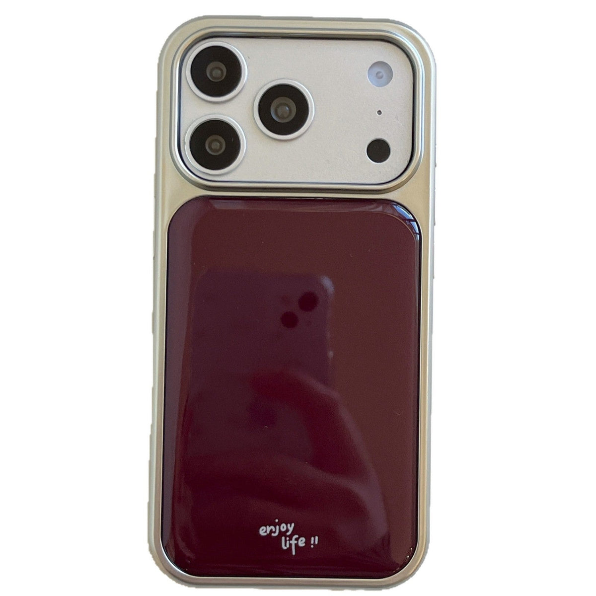 Ins Minimalist Wine-red English Phone Case
