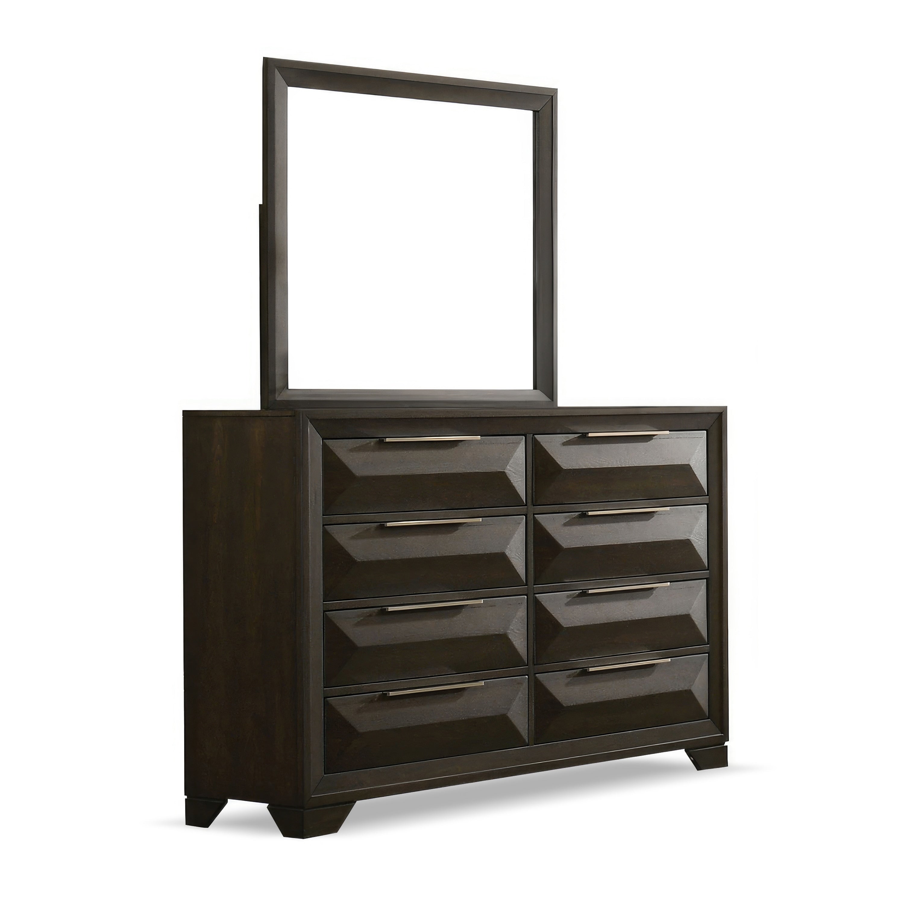 Transitional 1pc Dresser Only with Metal Handles and Beveled Bracket Feet