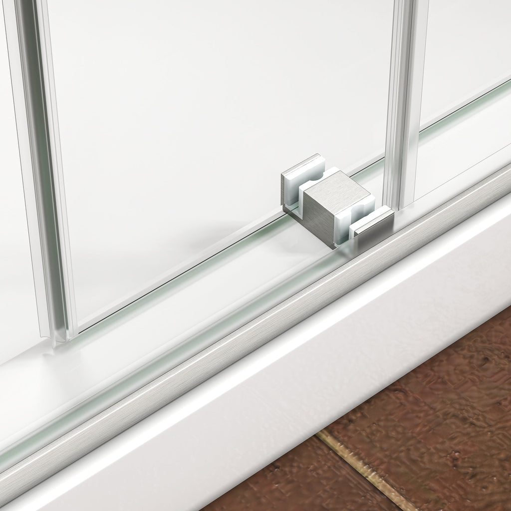55"-60" W x 76" H Brushed Shower Door