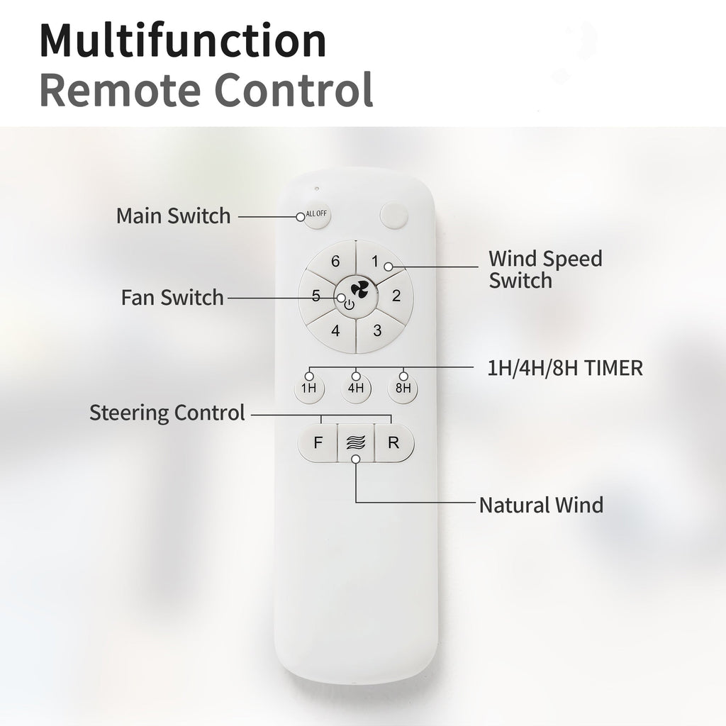 52 Inch Indoor Ceiling Fan With 6 Speed Remote
