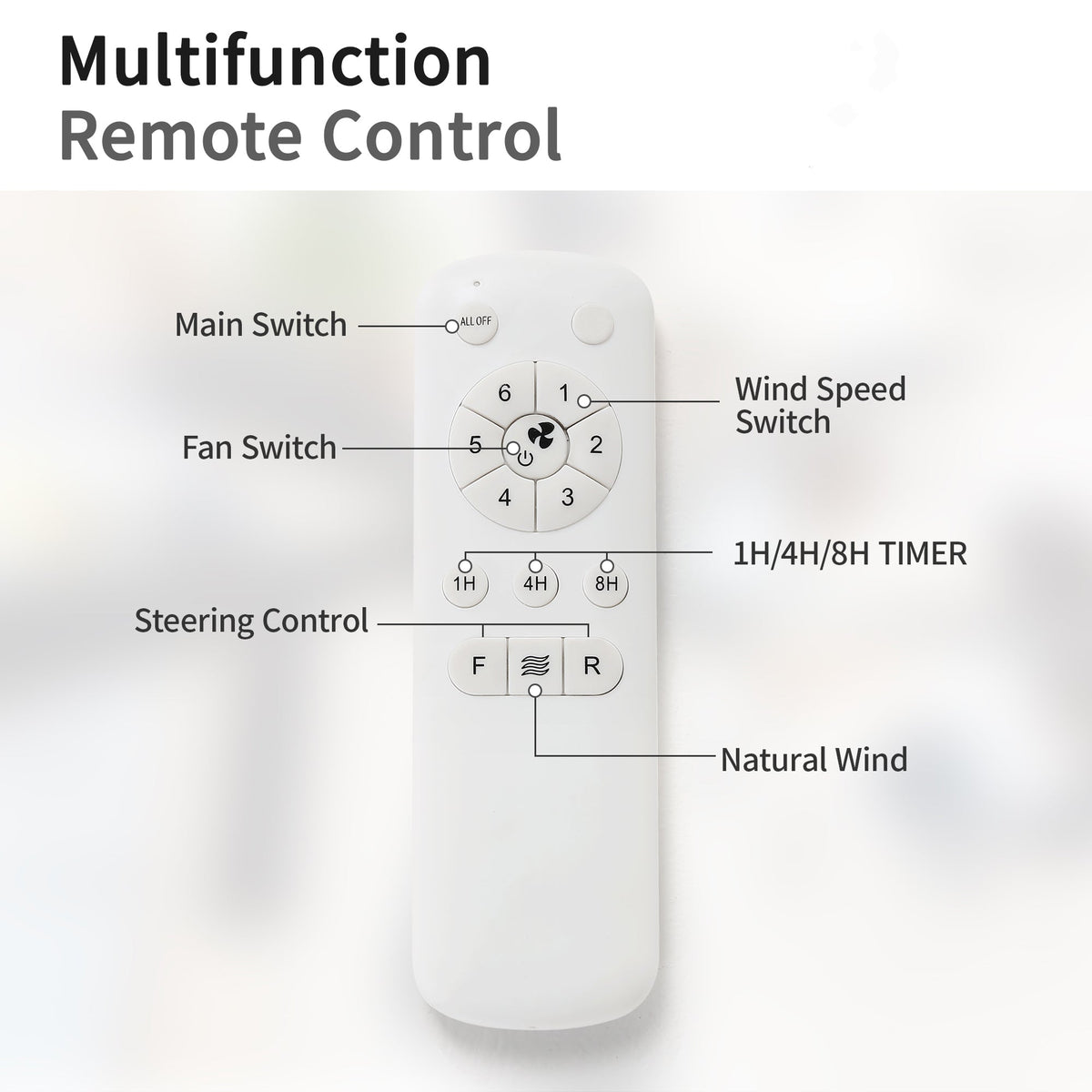 52 Inch Indoor Ceiling Fan With 6 Speed Remote