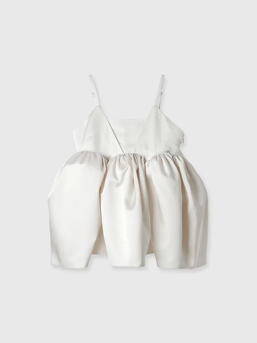 Minimalist Tulip-style Sleeveless Camisole With Ruffled Hem
