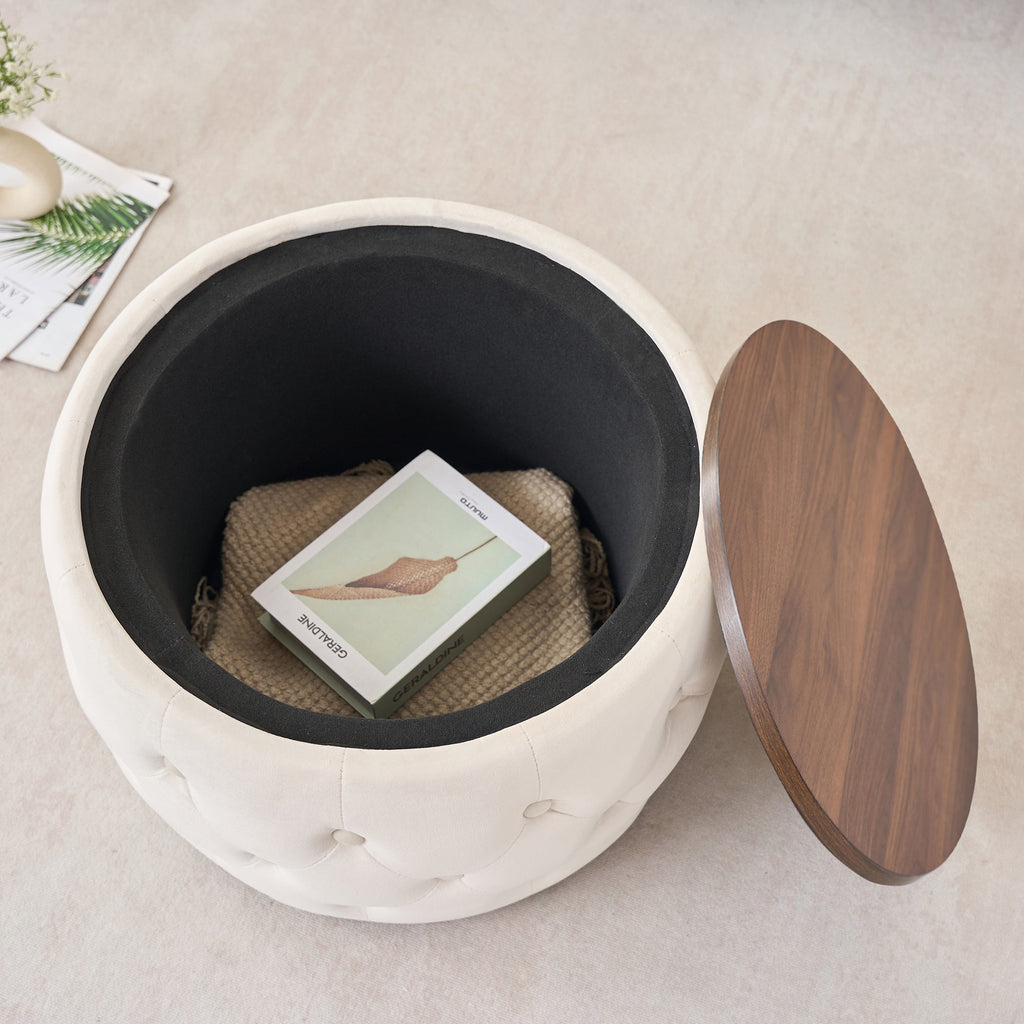 Luxurious Velvet Nesting Ottomans of 2 - 4-in-1 Function