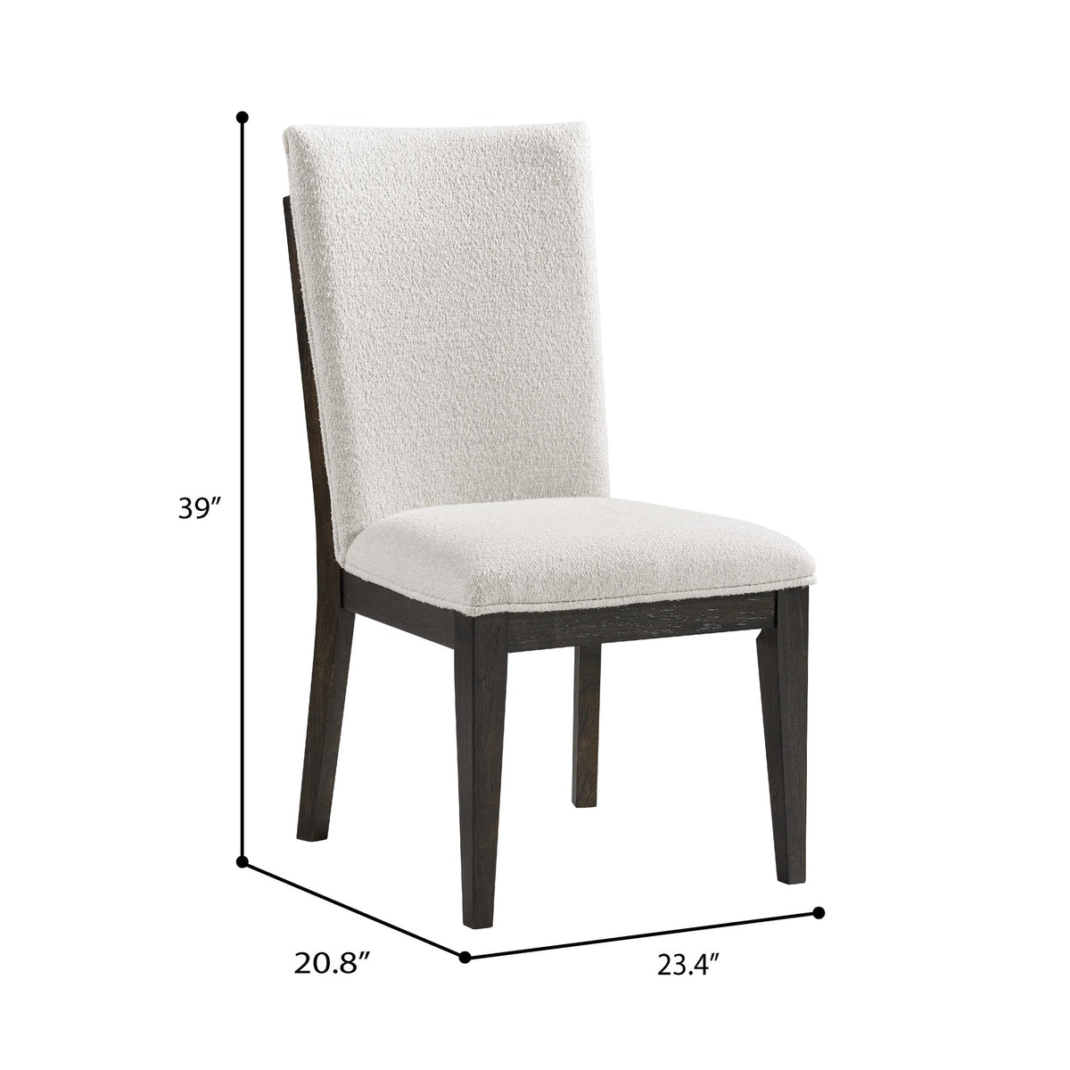 Brown Upholstered Dining Chairs, Set Of 2