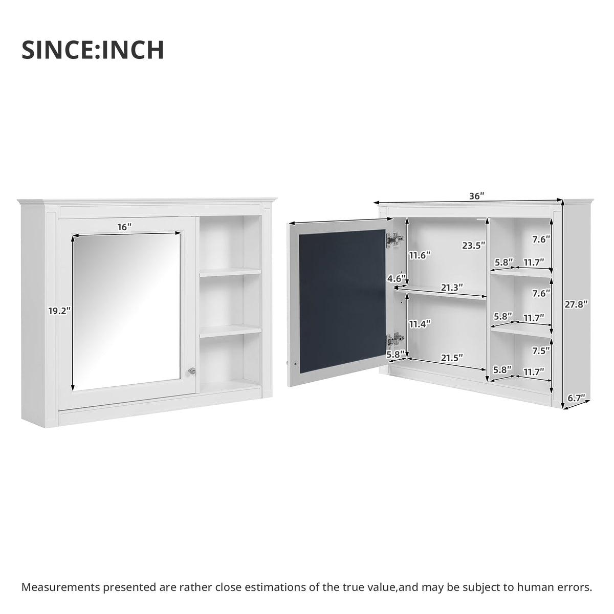 36'' x 28'' Medicine Cabinet with Mirror