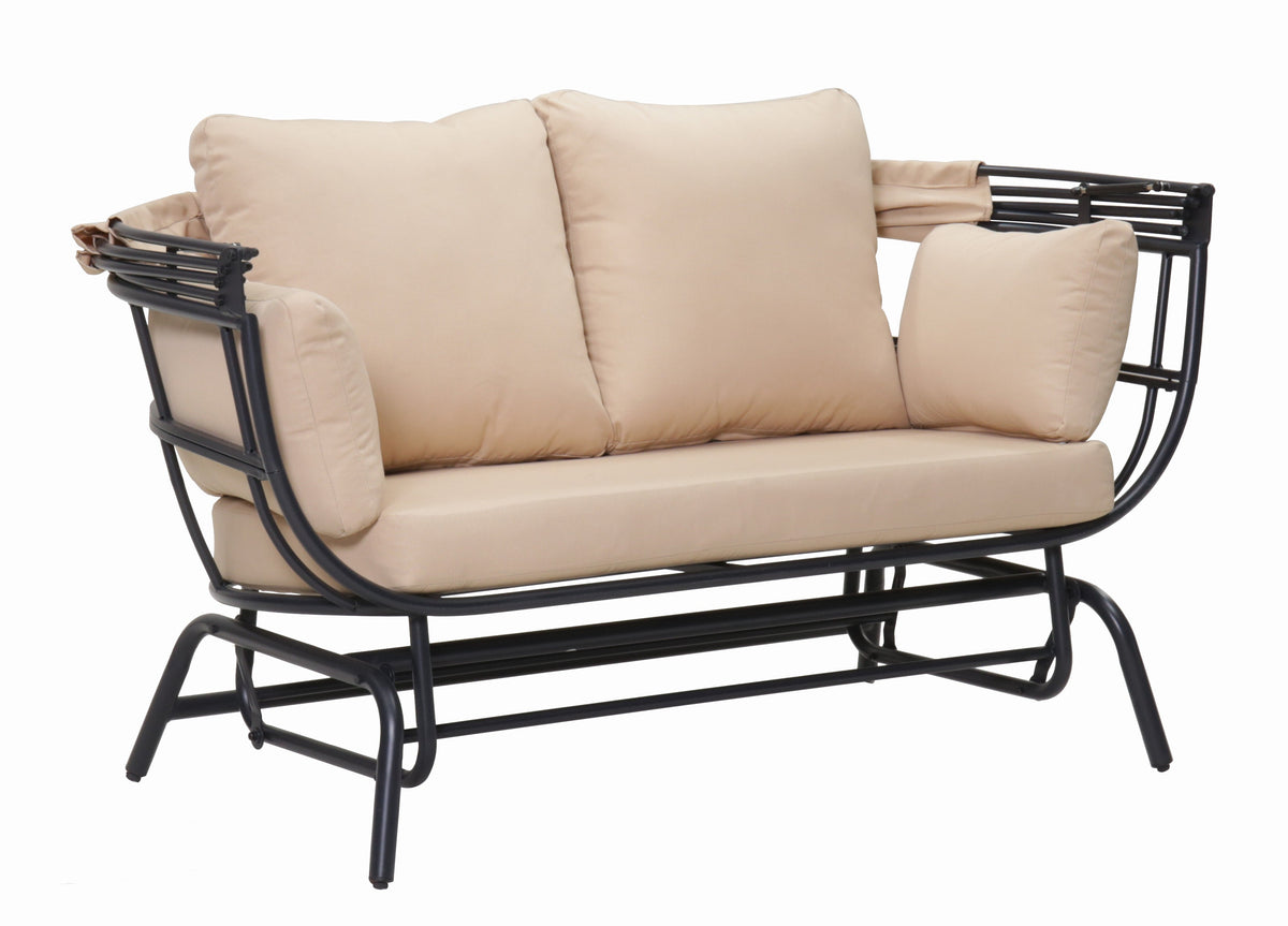 2-Person Outdoor Swing Chair with Adjustable Canopy