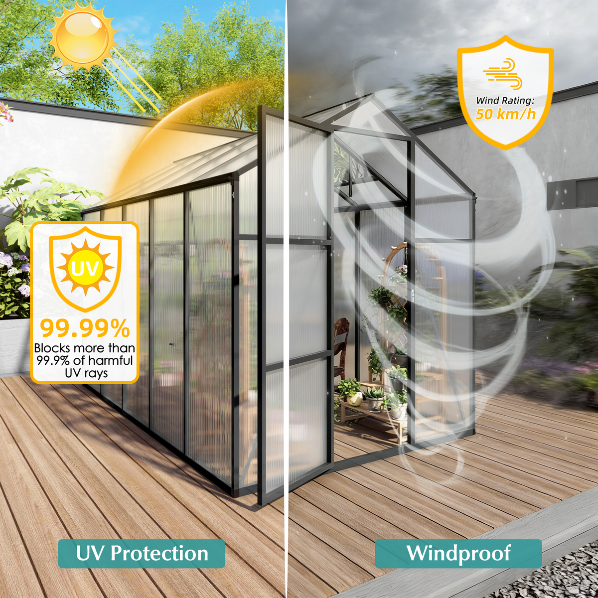 6x10FT Walk-in Outdoor Greenhouse