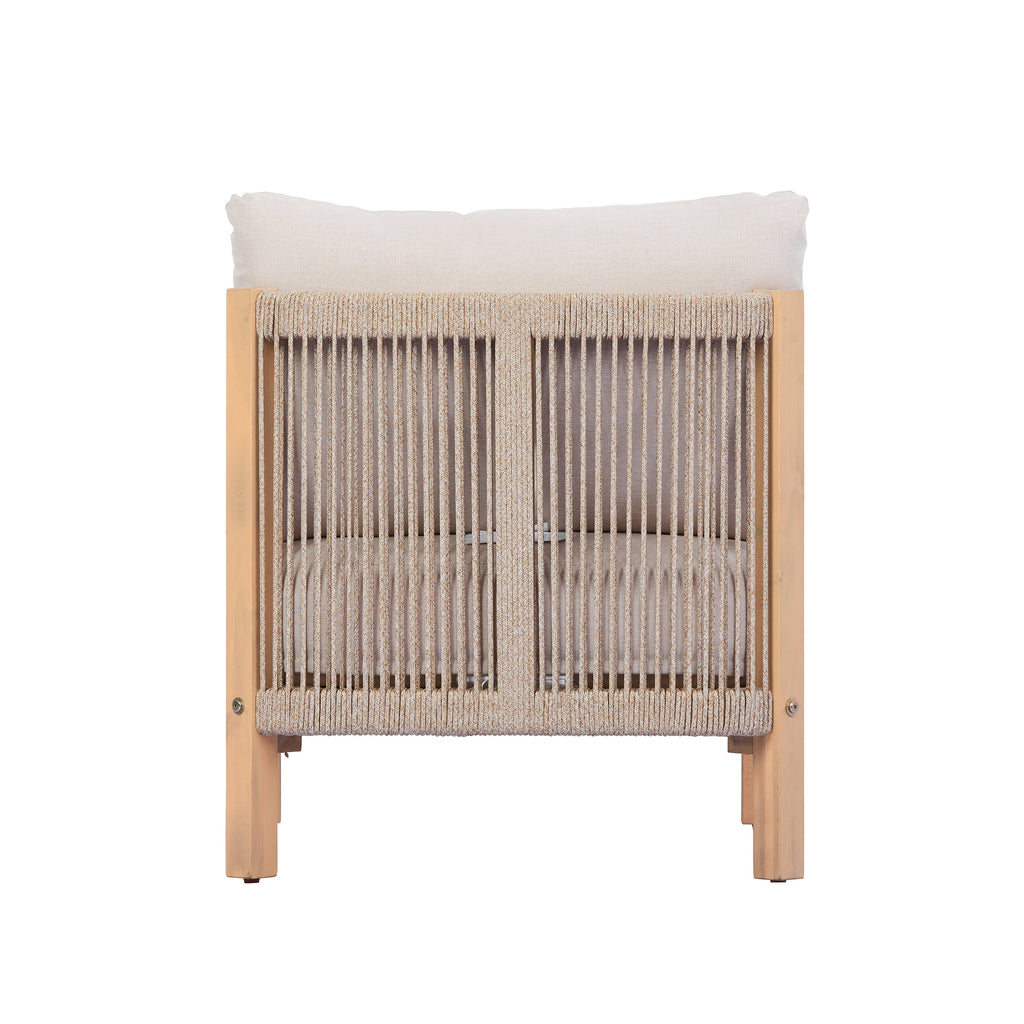 Acacia Wood Patio Furniture Club Chair Set of Two