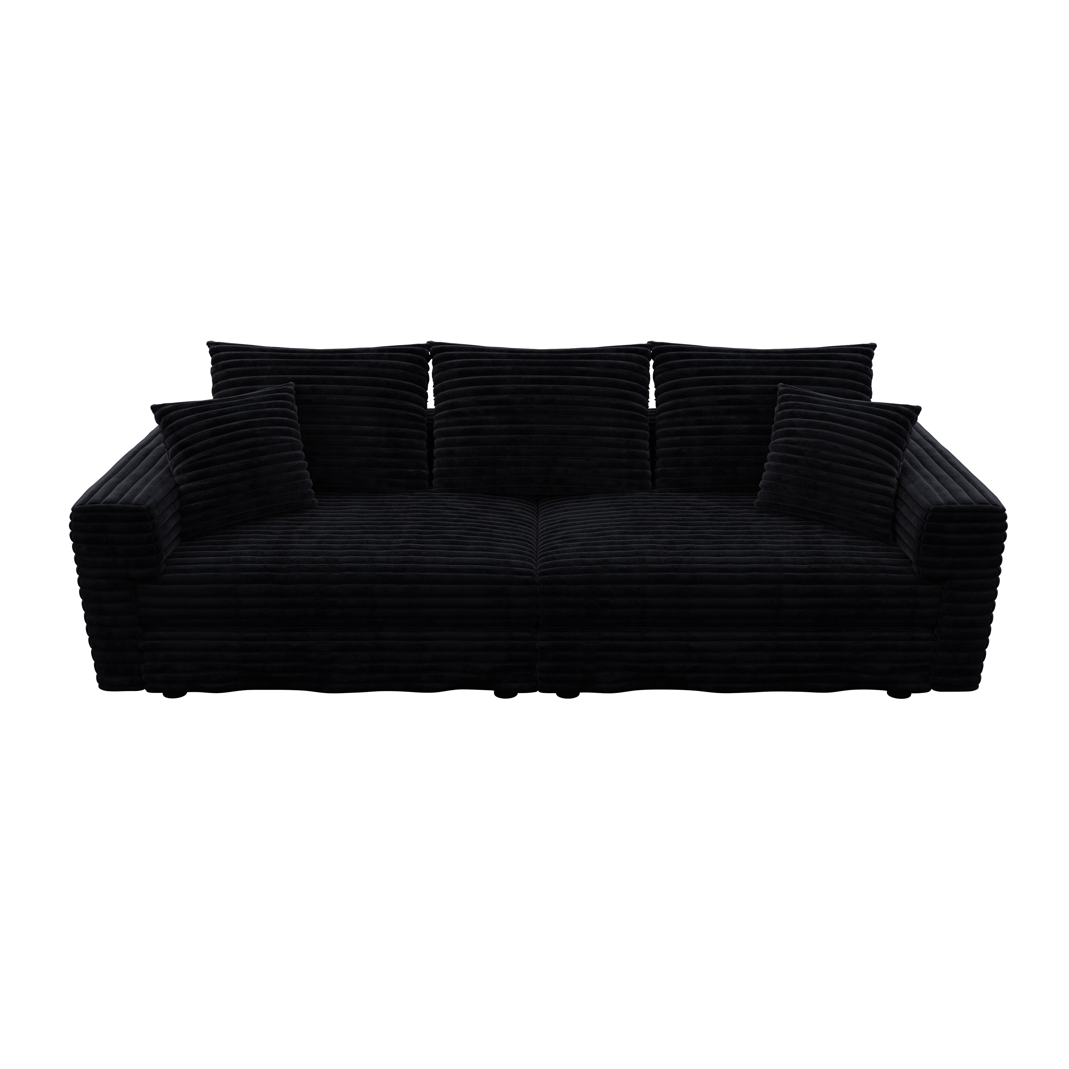 82.7" Plush Corduroy 3-Seat Sofa
